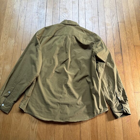 Everlane Mens Size M Olive Green 100% Cotton Long Sleeve Button-Up Pocket Shirt - Picture 9 of 13